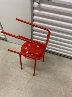 Set of 2 Red Stools