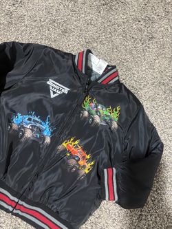 Monster Jam Kids Bomber Jacket Grave Digger El Toro Loco Black