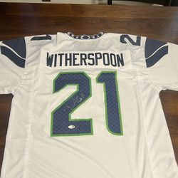 Devon witherspoon signed Seattle Seahawks jersey