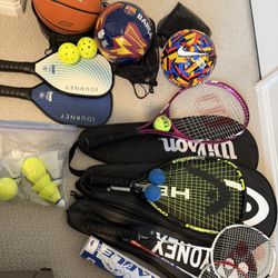 Sports Equipment Bundle – Tennis, Soccer, Basketball, Pickleball