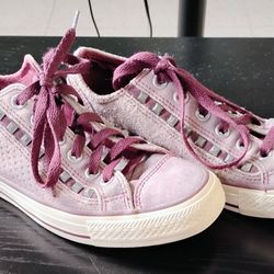 Purple Leather Converse 