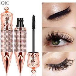 4D Curl Black Mascara Eyelash Waterproof Unique Design Golden Color with Diamond Top Gift for Beautiful Lady  1 Piece