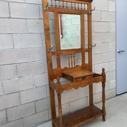 Vintage Oakwood Hall Tree 