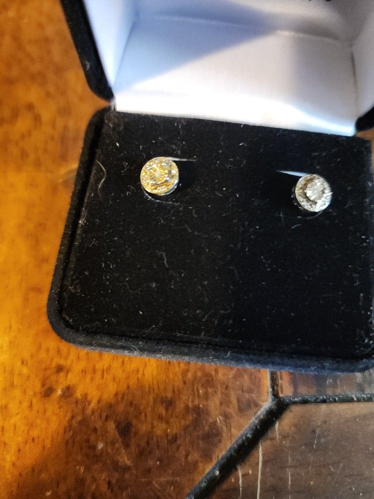 Silver Diamond Earrings
