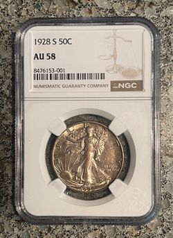 KEY DATE 1928 s walking liberty half dollar