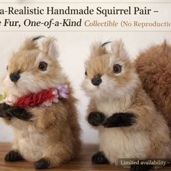 🔥🔥🔥🔥 Ultra-Realistic Handmade Squirrel Pair – Genuine Fur, One-of-a-Kind Collectible (No Reproduction) 🔥🔥🔥