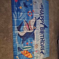 Shark Birthday Banner