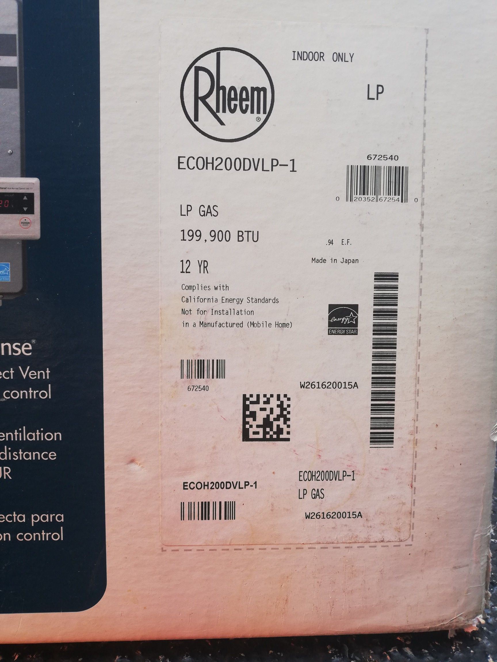 Rheem high efficiency tankless propane gas water heater for Sale in Pompano  Beach, FL - OfferUp