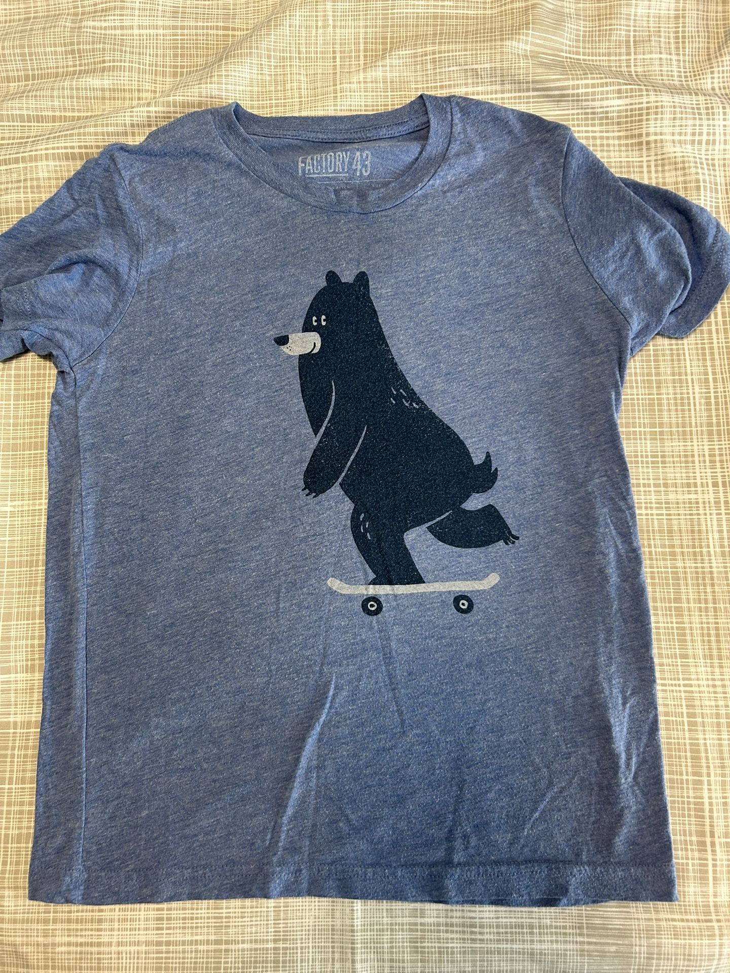 Blue Bear On Skate Board T Shirt