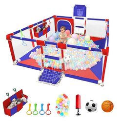 NEW in Box Baby Playpen,73"X71" Playpen for Babies and Toddlers,Baby Fence Play Area,Safety Indoor&Outdoor Large Playpen with Ocean Balls