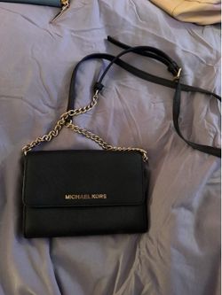 Michael Kors Black Saffiano Leather Crossbody Wallet on Chain (WOC) Bag