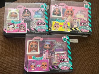 Lol Surprise Tweens Surprise Swap Braids-2-Waves Winnie, Buns-2-Braids Bailey, and Bronze-2-Blonde Billie Toy Dolls