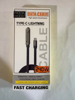 Type-C to Lightning 240W Fast Charging Cable - Brand New