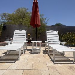 Chaise Lounge Chairs and Table