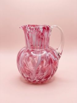 Hand-Blown Art Glass Pitcher