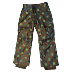 Burton Snowboard Pants Brown Green Geometric Size Large