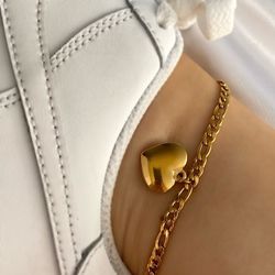 Gold Heart Anklet 
