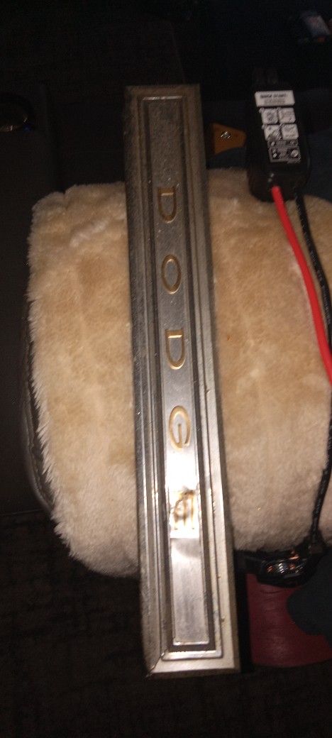 Original Factory Steel Dodge Banner Exterior Badge