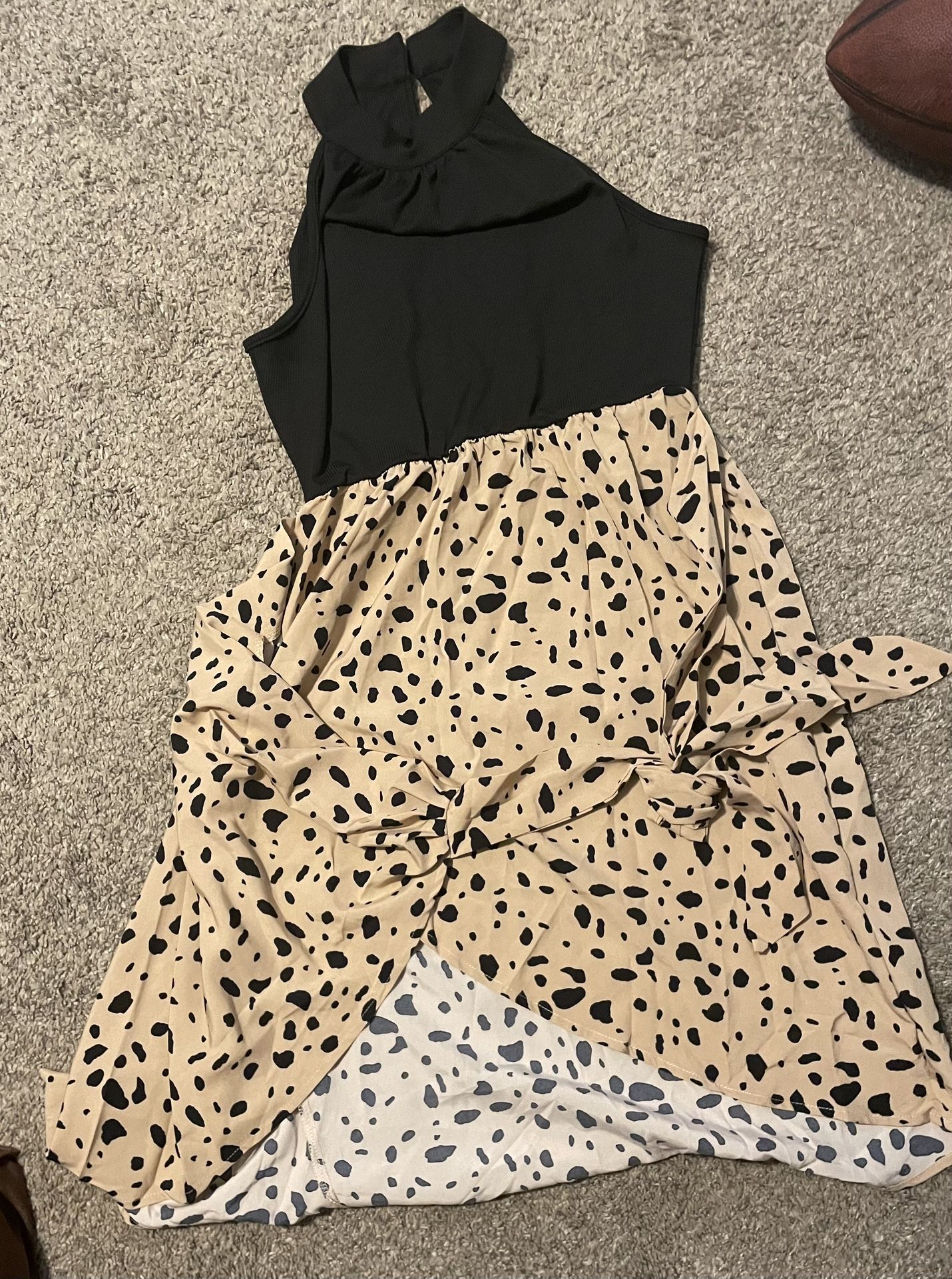 Black And Being Printed Dress By Shein