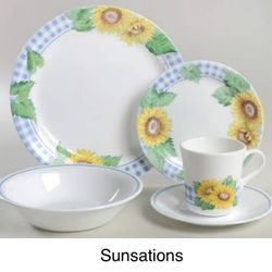 66 pieces Corelle Sunflowers SUNSATIONS!