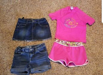 Girls skirt, shorts, shirt size 7-8