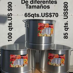 Ollas Tamaleras De Aluminio Y Acero Inoxidable 