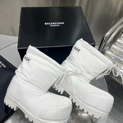 white snow boots