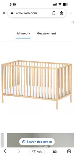 Sniglar Crib - beech color, 27 1/2x52 "