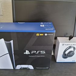PS5 DISC FREE W/MONITOR AND TOP OF THE LINE HEADSET