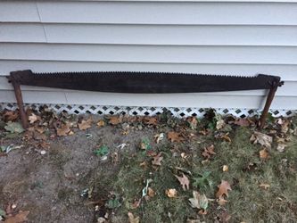 Antique vintage 2 man saw 100 years old