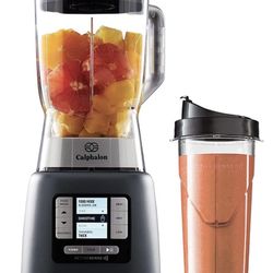 Calphalon Licuadora para batidos, batidos, salsa, batido, bebidas congeladas y jugos con tarro Tritan sin BPA de 68 onzas y botella batidora portátil 