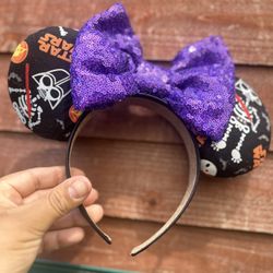 Disney Minnie Mouse Ears Star Wars Halloween Theme Headband