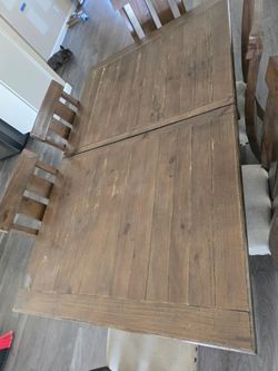 Rustic Farmhouse Wood Dining Table with Chairs