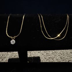 14k Gold Necklace + Bracelet Set (Real Gold)
