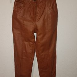 Womens Vintage Brown 🟤🟤 Leather 🐄 Pants 