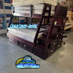 Twin Full Bunk Bed With Mattresses New Cama Trundle Colchones 