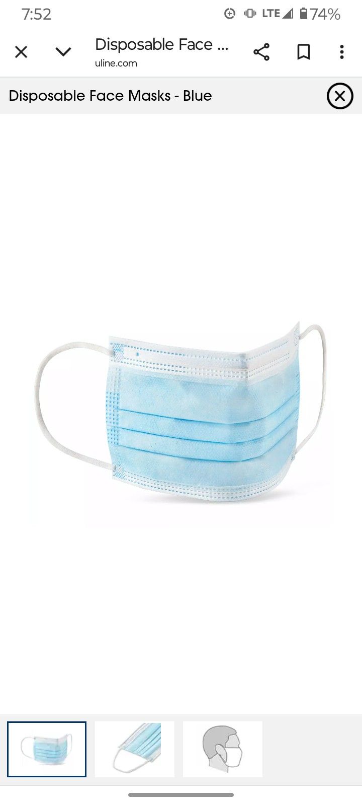 New 50 CT 3 Ply Mask Blue, White,Black