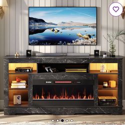 BRAND NEW IN BOX!! Bestier 70"W Tall LED Fireplace TV Stand for TVs up to 80"