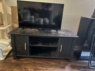 Black TV stand