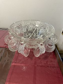 Punch Bowl And Cup Set