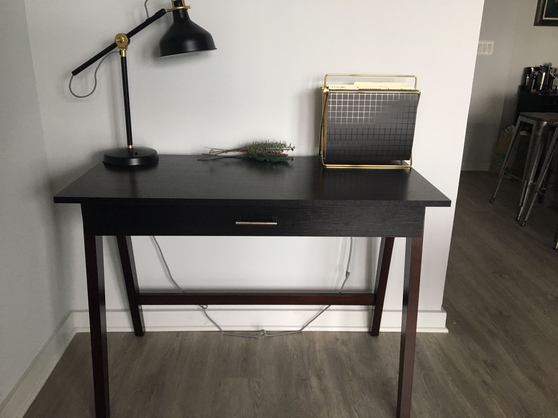 Modern Espresso Wood Desk