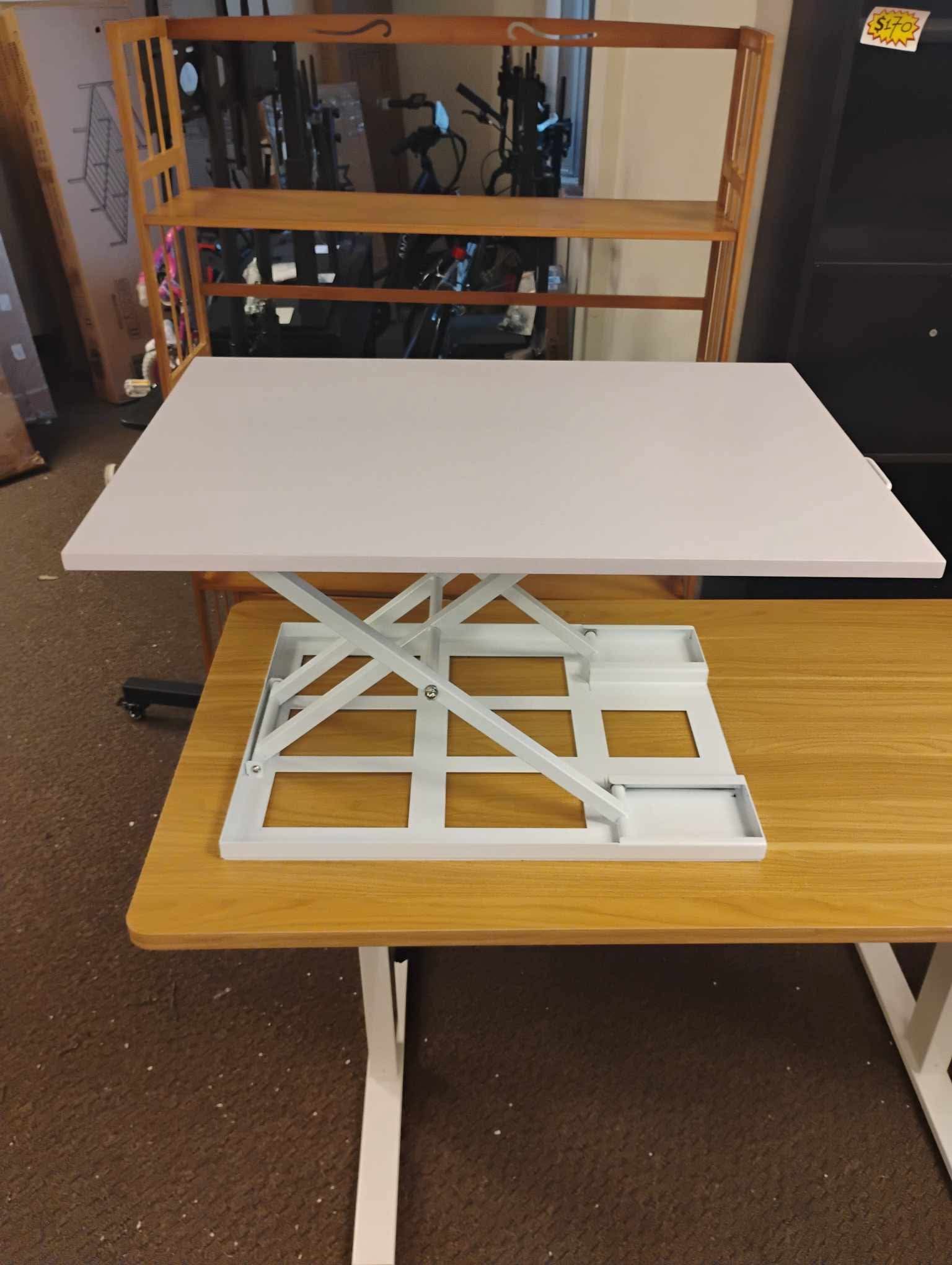 Mount-It! Height Adjustable Standing Desk Converter, 32" Sit Stand White