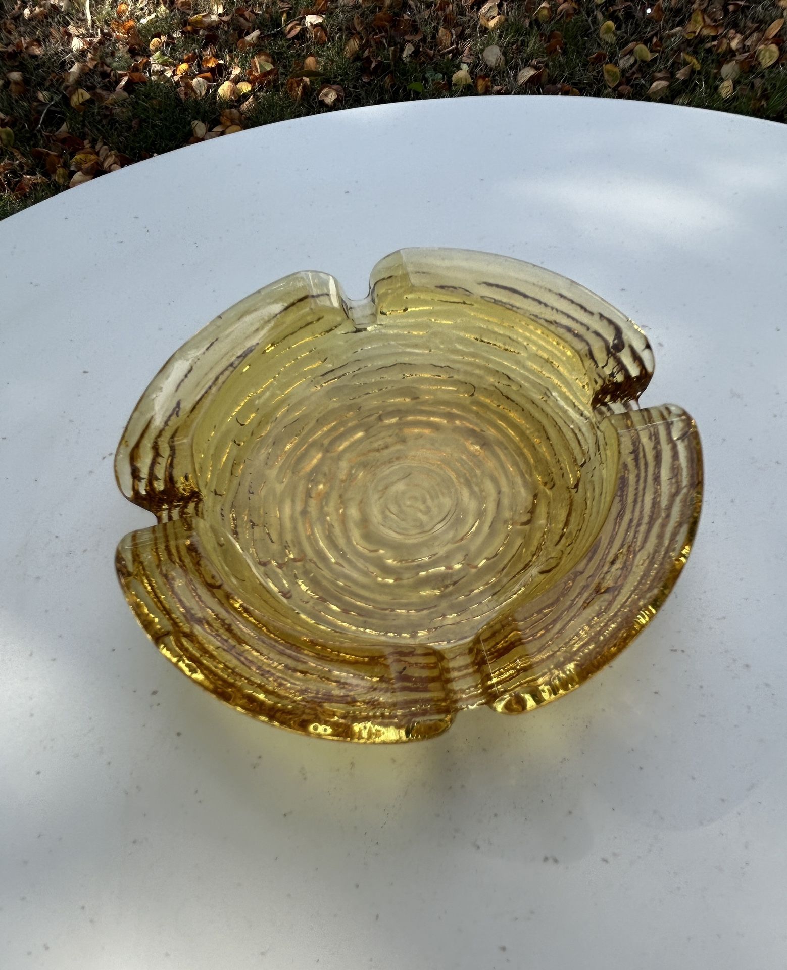 Soreno Gold Glass Ashtray Vintage