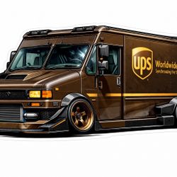 UPS JDM Street Racing Tuned Box truck Sticker  Car Decal