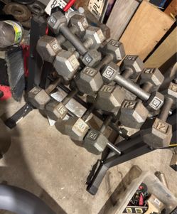 Dumbbells & rack  140lbs