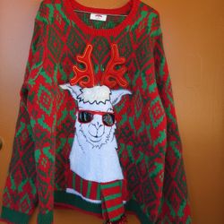 Holiday Time Llama Christmas Holiday Sweater Pull Over Size x large (46-48)