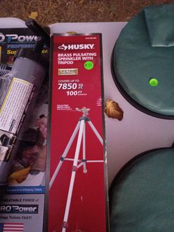 Husky Brass Pulsating Sprinkler With Tripod
