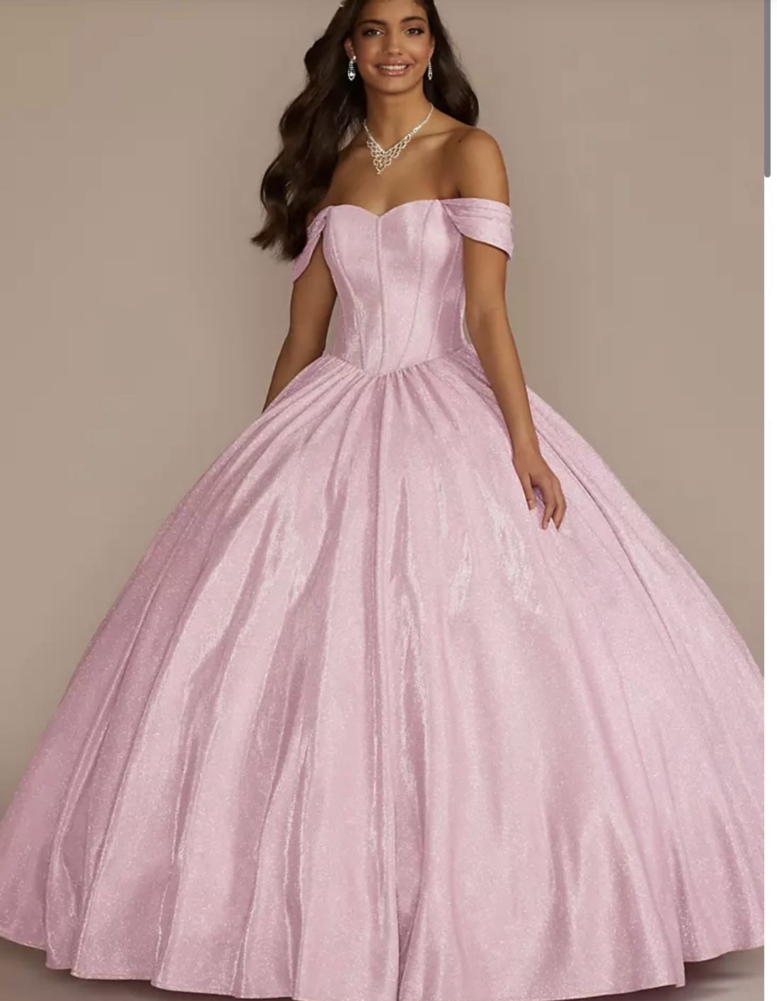 Light pink Glitter QuinceaƱera dress