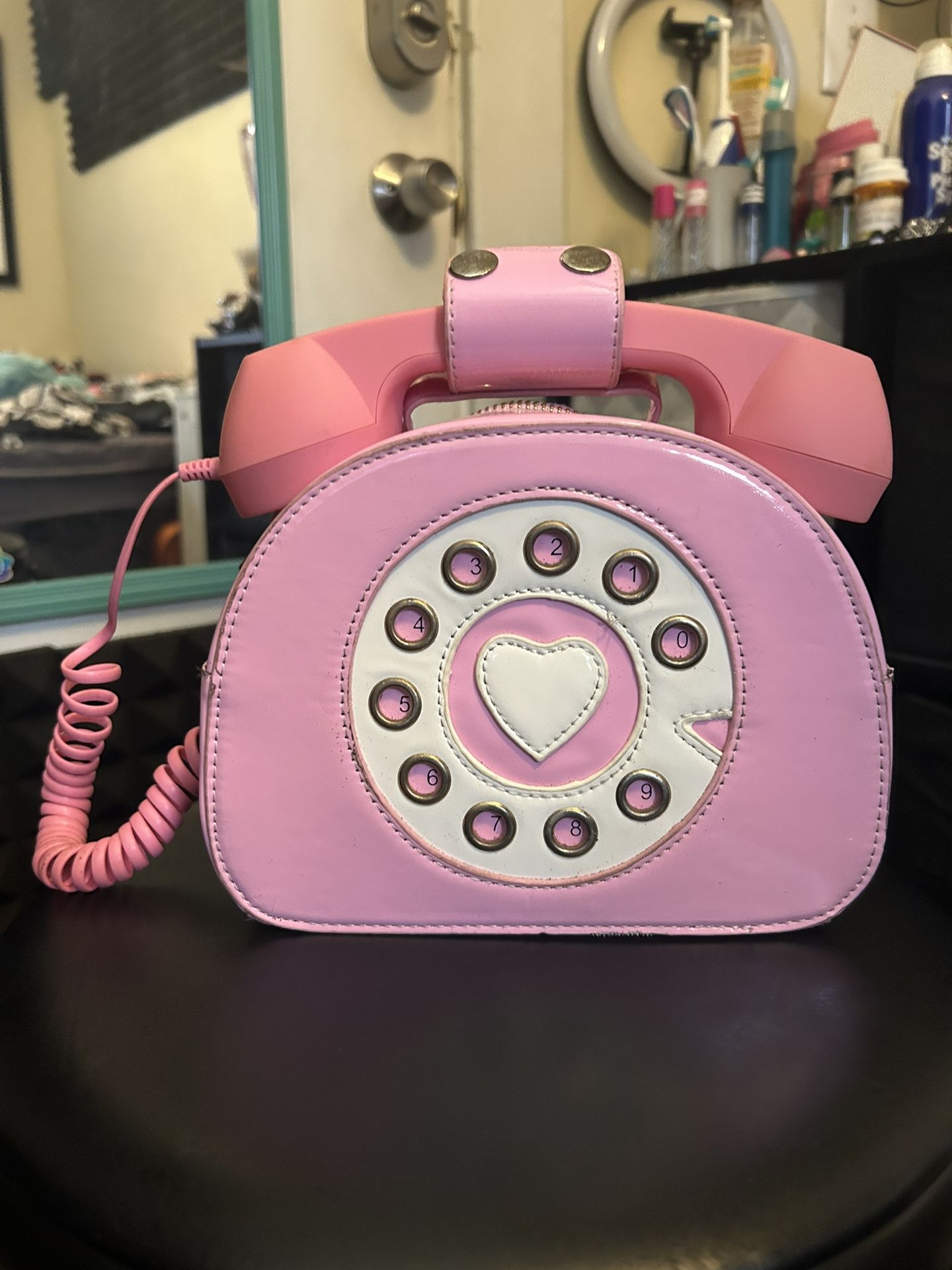 Oweisong Novelty Pink Phone Tote Crossbody Handbag