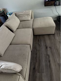 Used beige modular sofa ( four pieces)